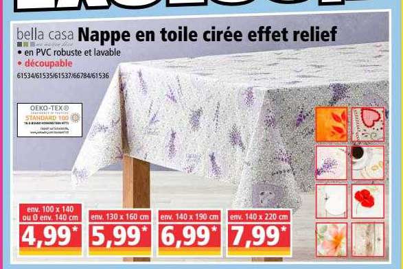 nappe en toile cirée effet relief bella casa