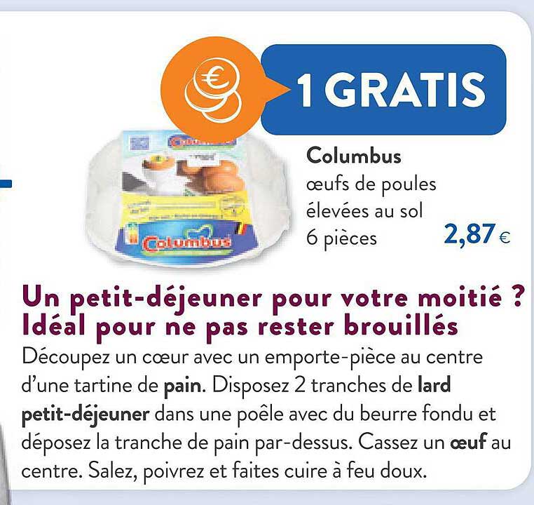 oeufs de poules élevées au sol 6 pièces columbus