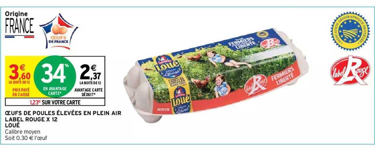 oeufs de poules élevées en plein air label rouge x12 loué
