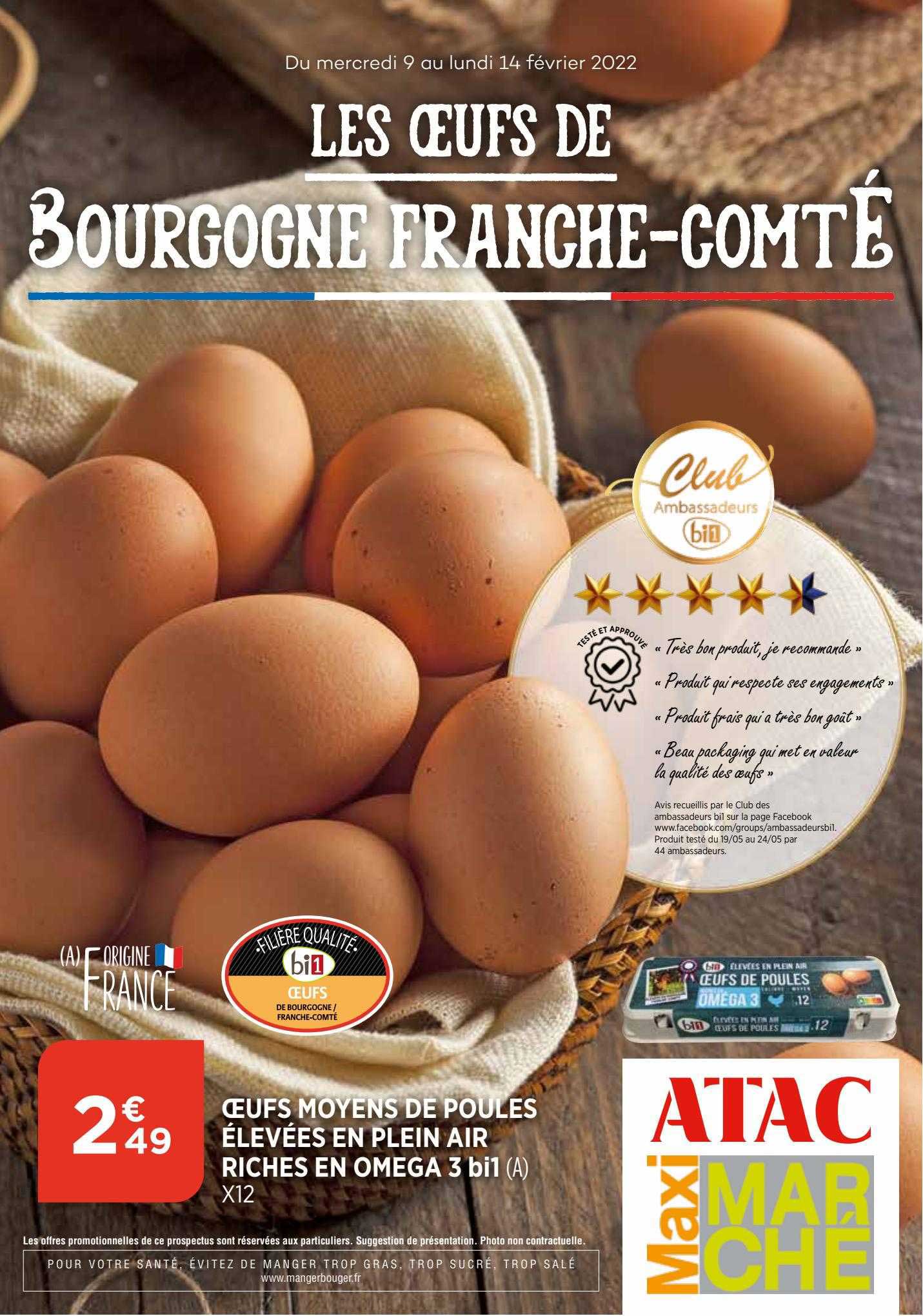 oeufs moyens de poules élevées en plein air riches en oméga 3 bi1