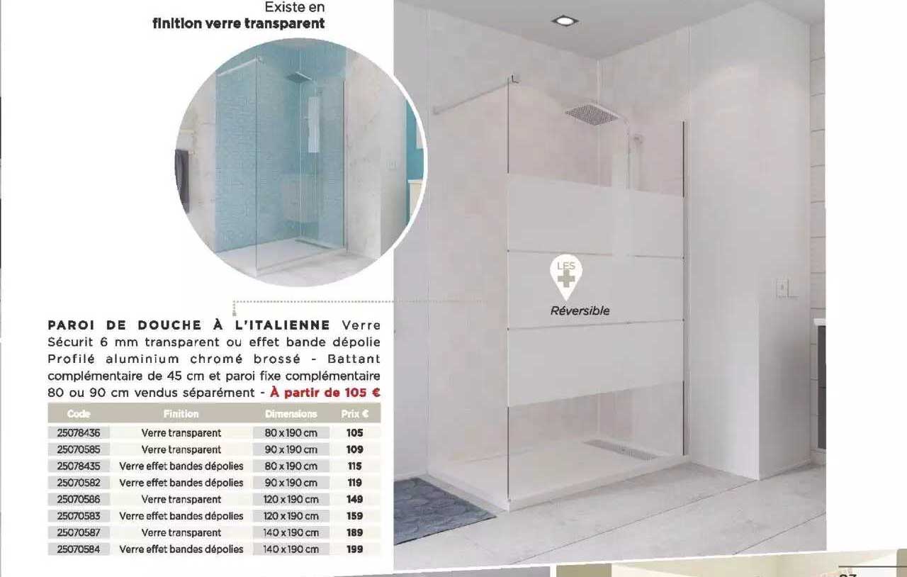 paroi de douche à l'italienne