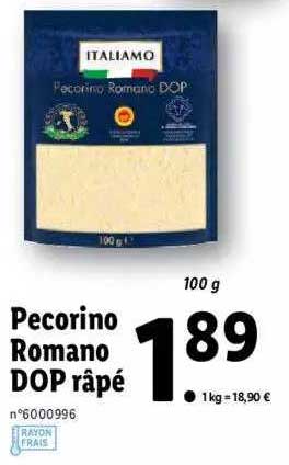 pecorino romano dop râpé italiamo