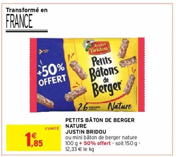 petits bâton de berger nature justin bridou