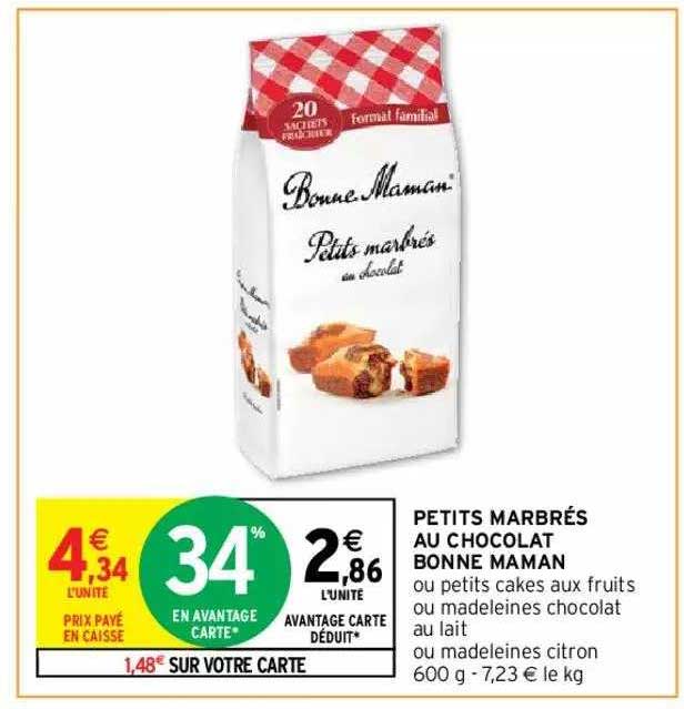 petits marbrés au chocolat bonne maman