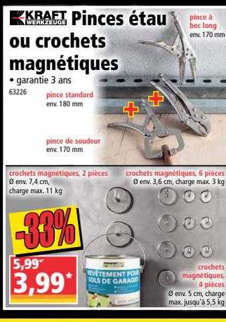pinces étau ou crochets magnétiques kraft werkzeuge