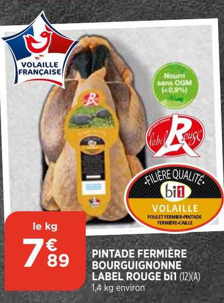 pintade fermière bourguignonne label rouge bi1