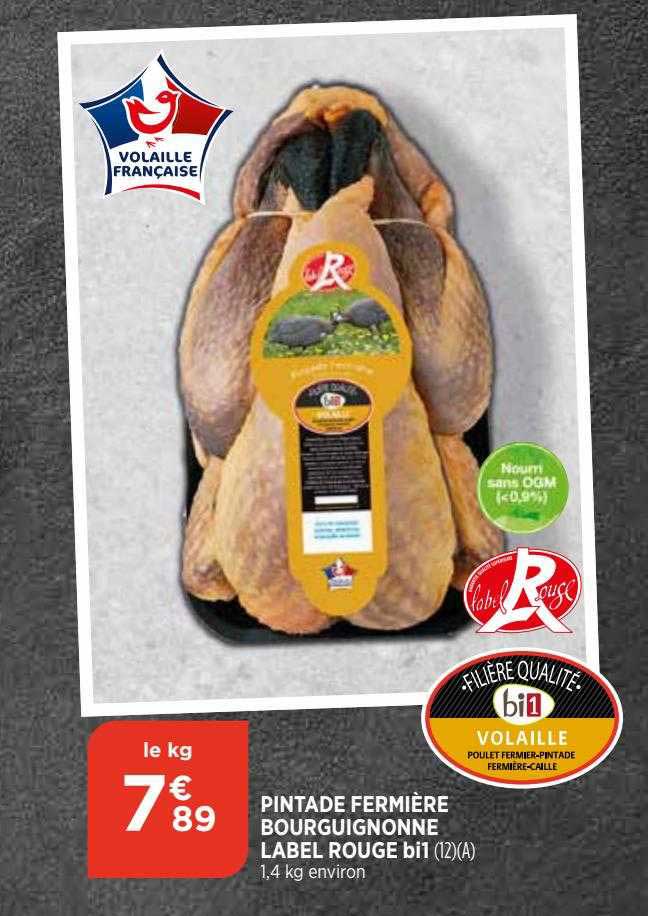 pintade fermière bourguignonne label rouge bi1