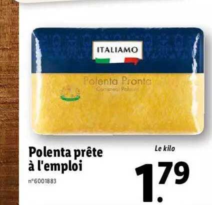 polenta prête à l'emploi