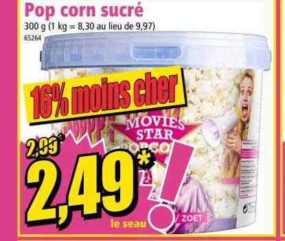 pop corn sucré