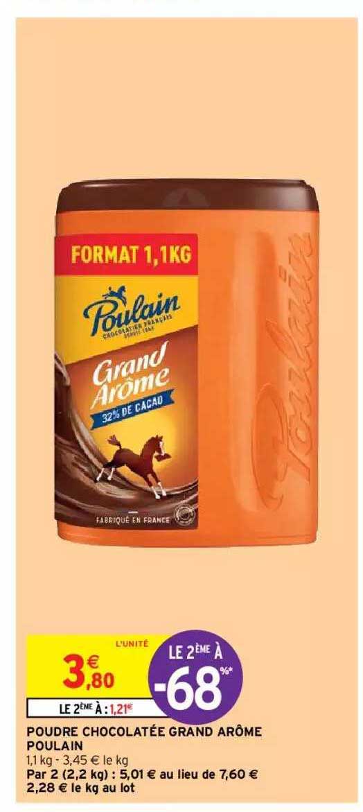 poudre chocolatée grand arôme poulain