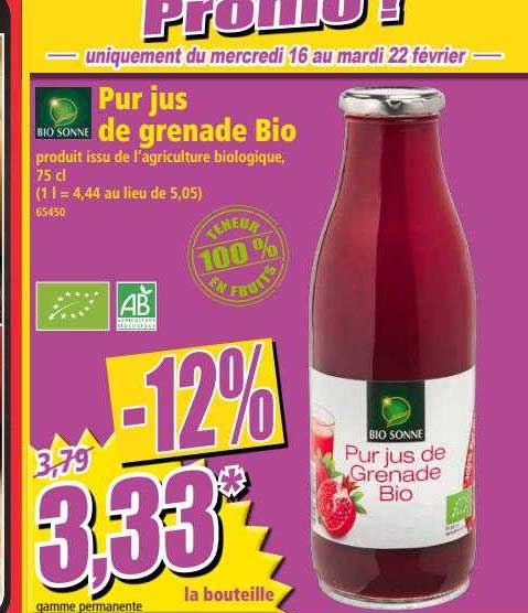 pur jus de grenade bio bio sonne