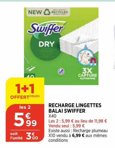 Recharge Lingettes Balai Swiffer