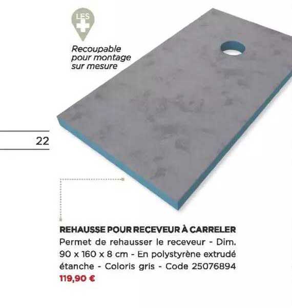 rehausse pour receveur à carreler