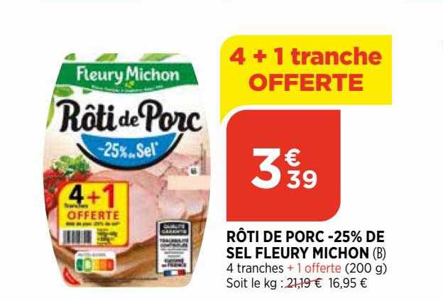 rôti de porc -25% de sel fleury michon