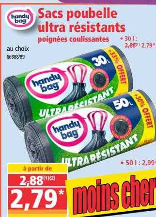 sacs poubelle ultra résistants handy bag