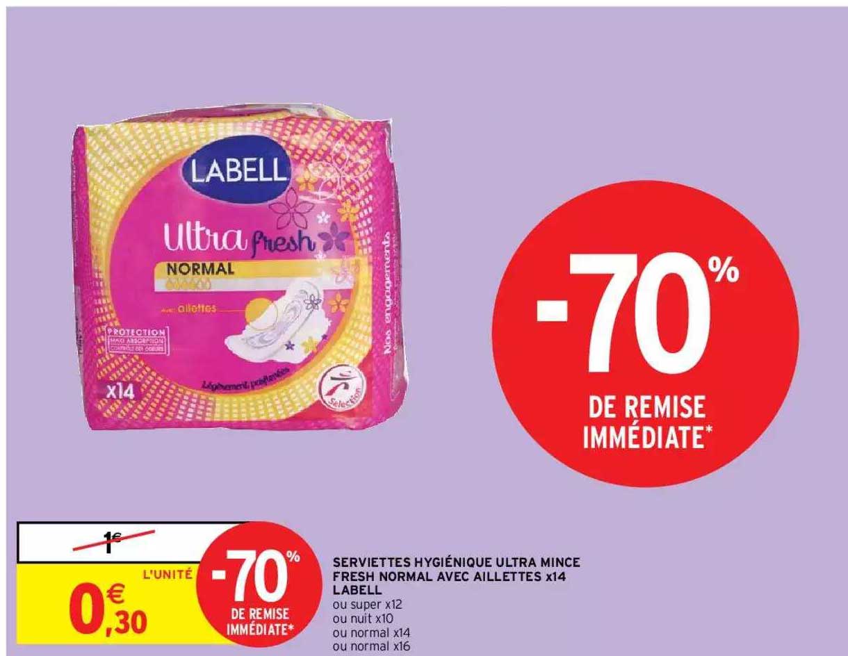 serviettes hygiénique ultra mince fresh normal serviettes hygiénique ultra mince fresh normal avec aillettes x14 labell