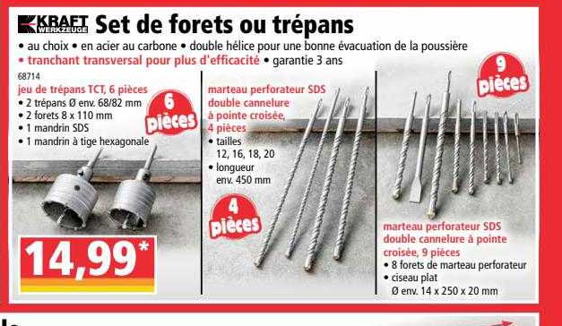 set de forets ou trépans kraft werkzeuge
