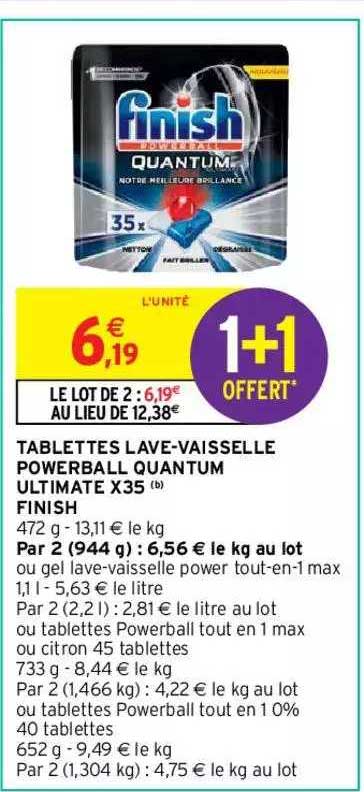 tablettes lave-vaisselle powerball quantum ultimate x35 finish