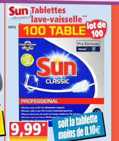 tablettes lave-vaisselle sun