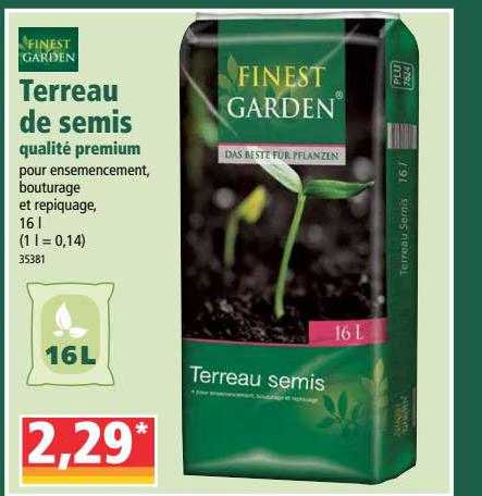 terreau de semis qualité premium finest garden
