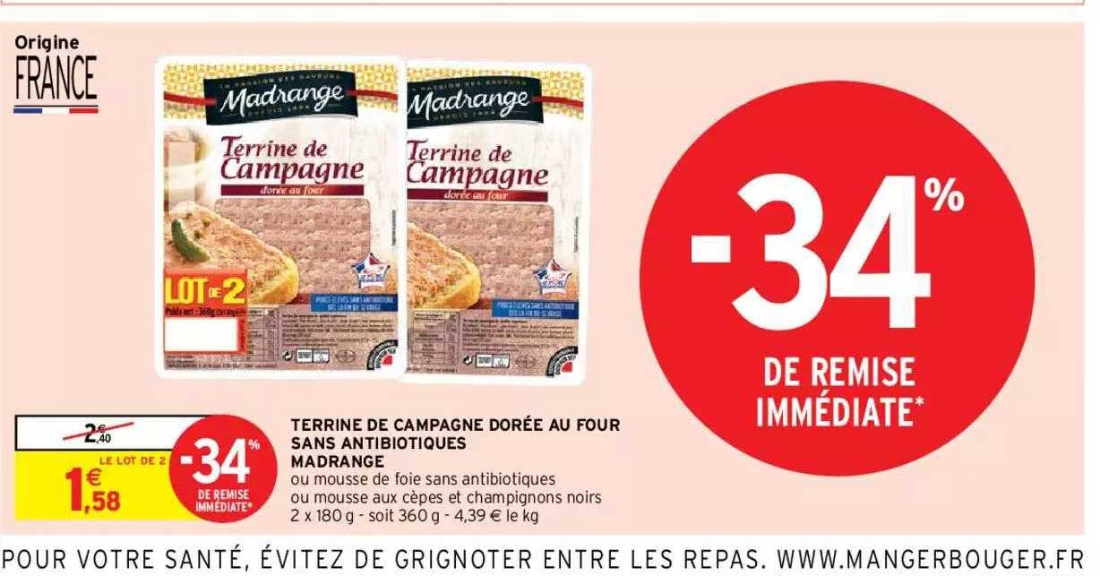 Terrine De Campagne Dorée Au  Four Sans Antibiotiques Madrange