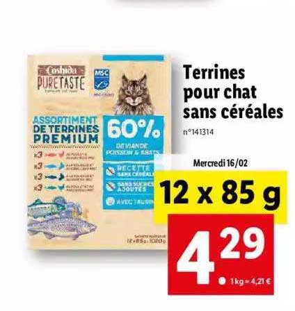 Terrines Pour Chat Sans Céréales
