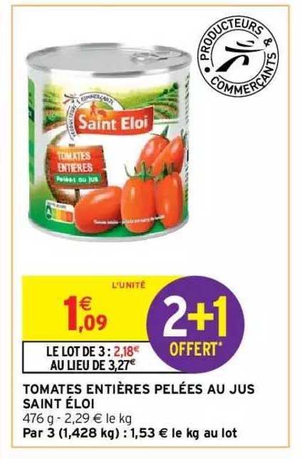 tomates entières pelées au jus saint éloi