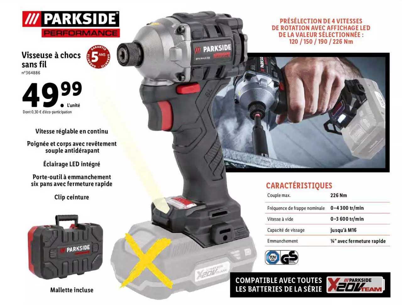 Visseuse à Chocs Sans Fil Parkside