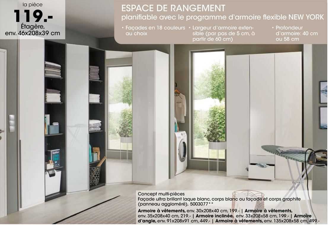 étagère env 46 x 208 x 39 cm