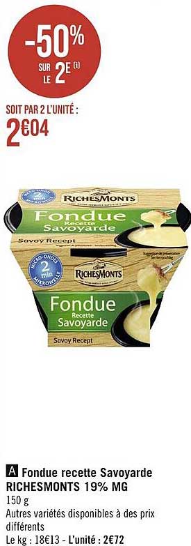 fondue recette savoyarde richesmonts 19% mg