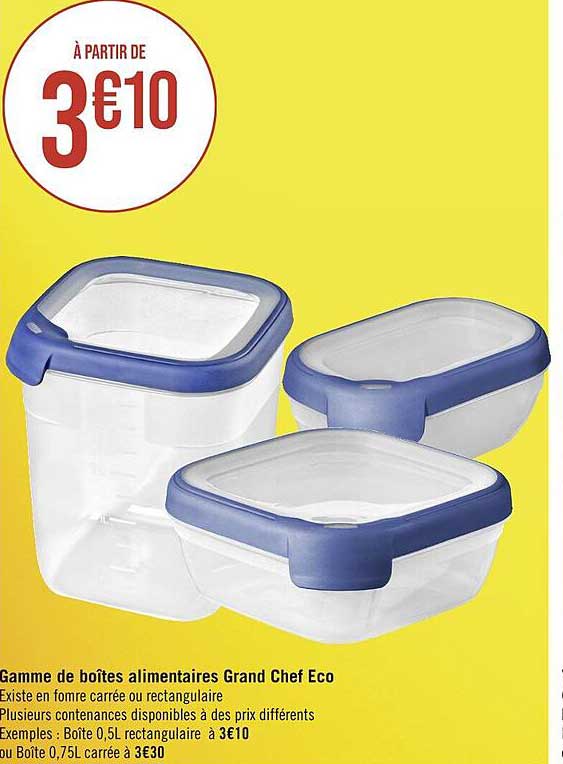 gamme de boîtes alimentaires grand chef éco