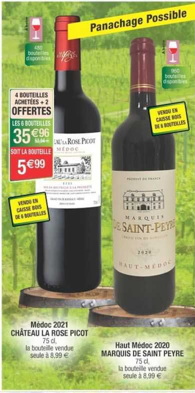 médoc 2021 château la rose picot, haut médoc 2020 marquis de saint peyre