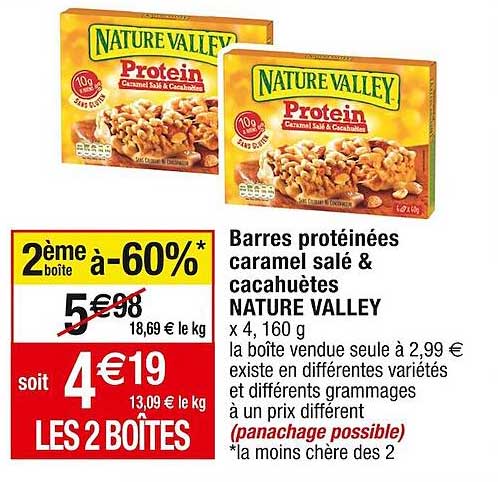 barres protéinées caramel salé & cacahuètes nature valley