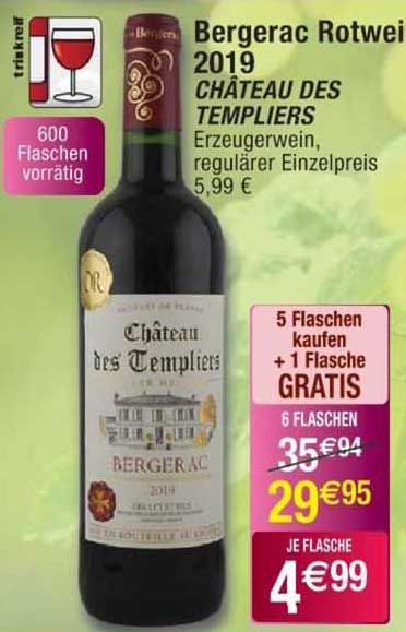 bergerac rotwein 2019 château des templiers