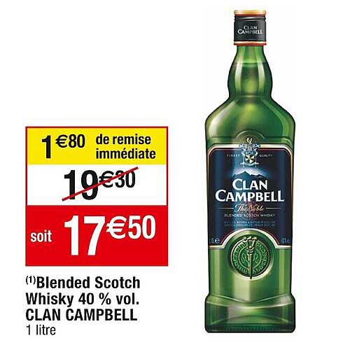 blended scotch whisky 40% vol. clan campbell