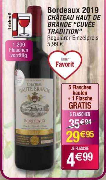 Bordeaux 2019 Château Haut De Brande "cuvée Tradition"