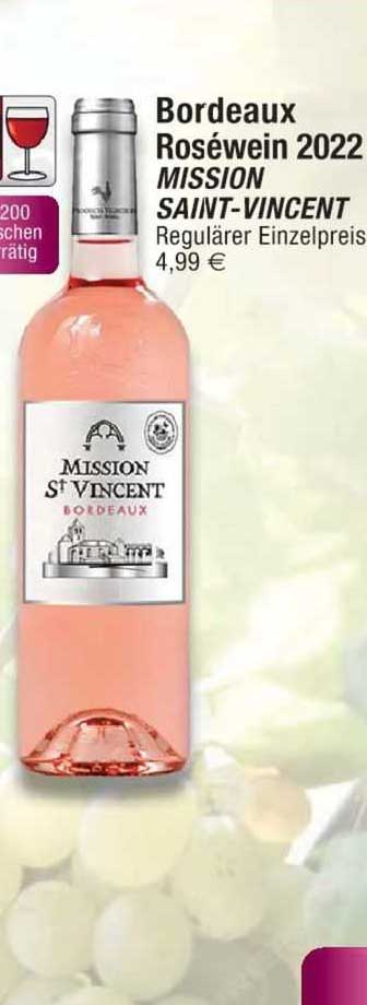 bordeaux roséwein 2022 mission saint-vincent