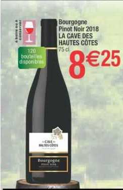 bourgogne pinot noir 2018 la cave des hautes côtes
