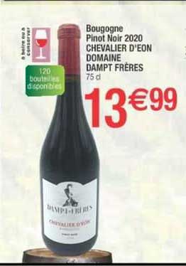 bourgogne pinot noir 2020 chevalier d'eon domaine dampt frères