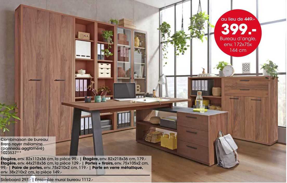 bureau d'angle env 172 x 75 x 144 cm