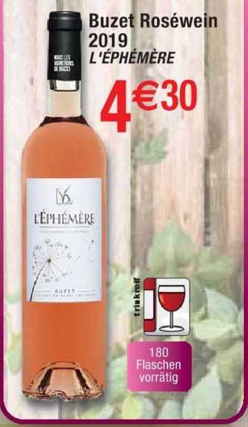 buzet roséwein 2019 l'éphémère