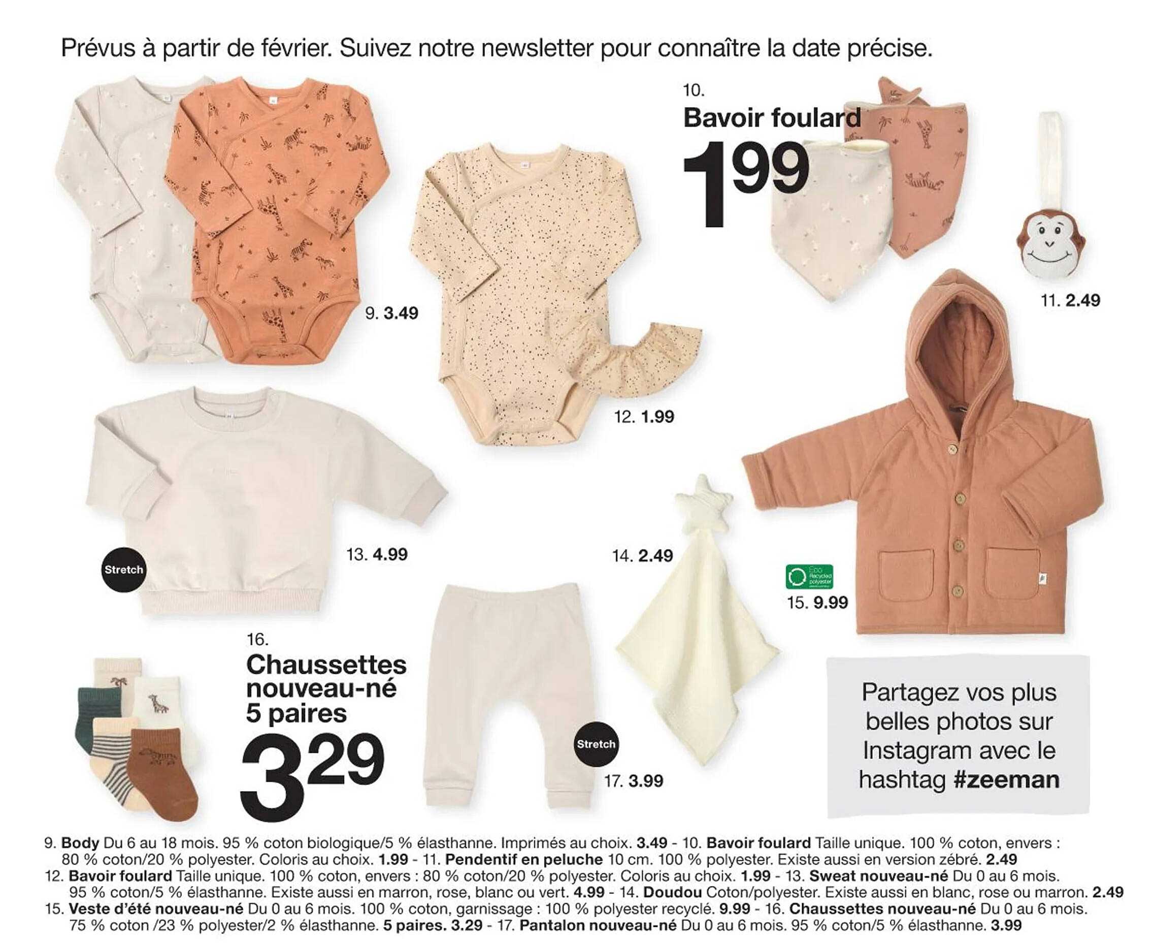 chaussettes nouveau-né 5 paires ou bavoir foulard