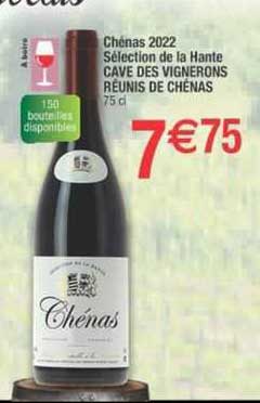 chénas 2022 sélection de la hante cave des vignerons féunis de chénas
