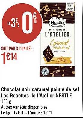 chocolat noir caramel pointe de sel les recettes de l'atelier nestlé