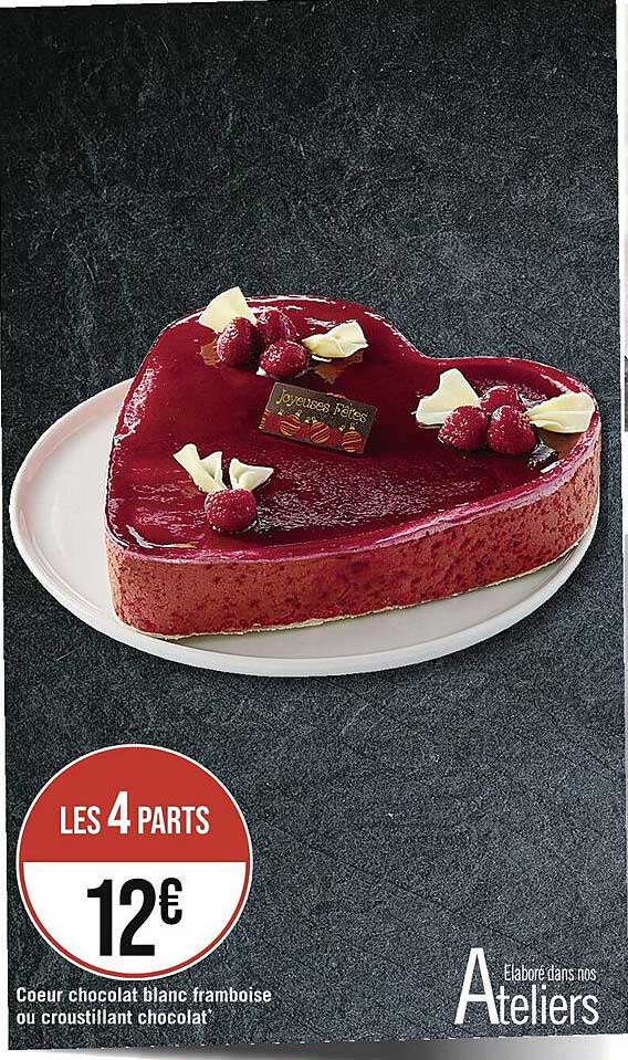 Coeur Chocolat Blanca Framboise Ou Croustilant Chocolat