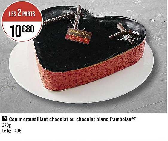 Coeur Croustillant Chocolat Ou Chocolat Blanc Framboise