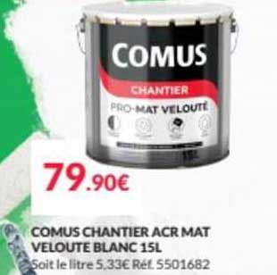 comus chantier acr mat velouté blanc 15 l