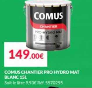 comus chantier pro hydro mat blanc 15 l