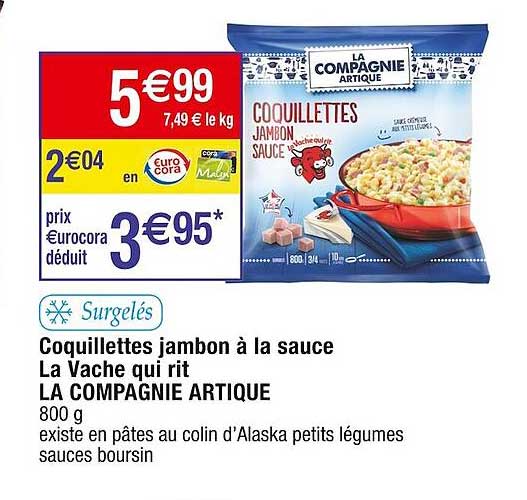 coquillettes jambon à la sauce la vache qui rit la compagnie artique