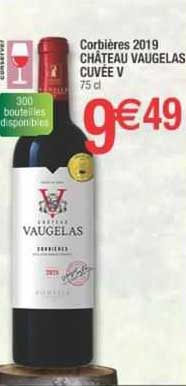 corbières 2019 château vaugelas cuvée v